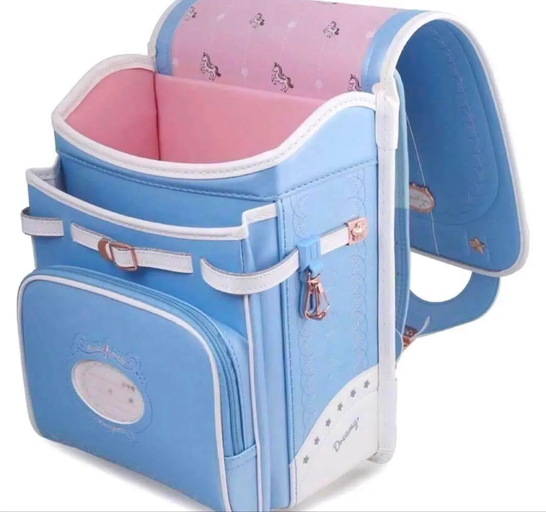 New box included ◎ Preparation for admission! School bag◇For girls who love unicorns◇Embroidered lightweight! Blue