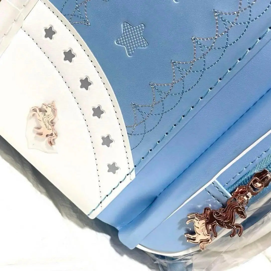 New box included ◎ Preparation for admission! School bag◇For girls who love unicorns◇Embroidered lightweight! Blue