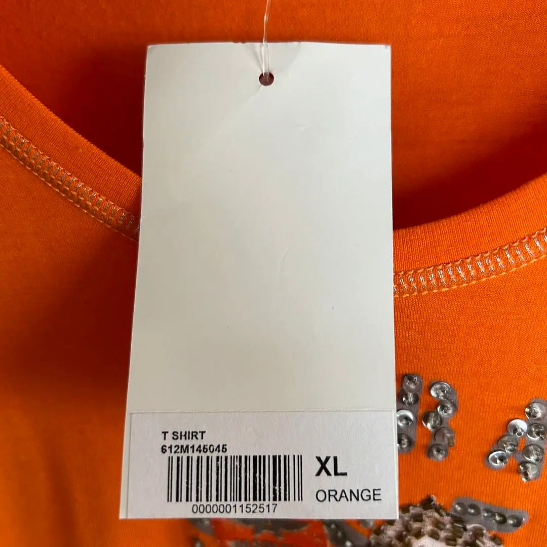 [New tag included] Club Med Sexy Sequin T-shirt Orange