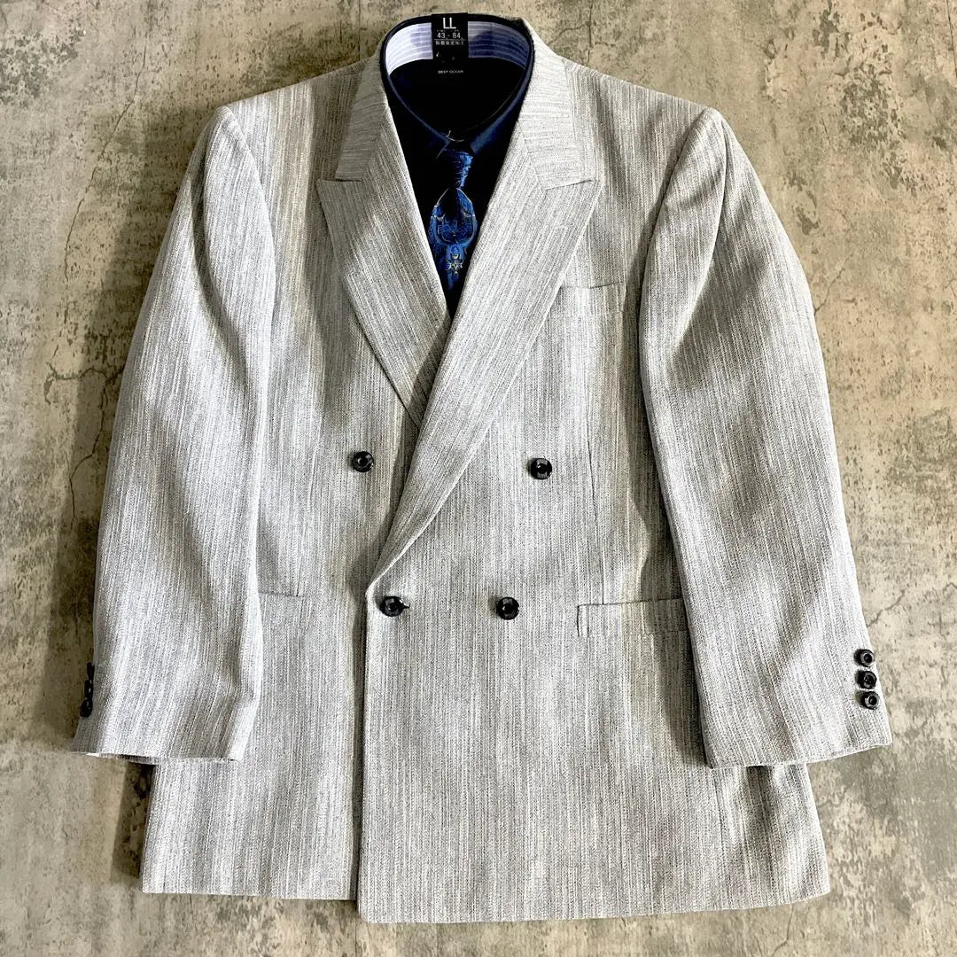 Supremely, finest marbled, white gray, VERSACE, double suit, XL