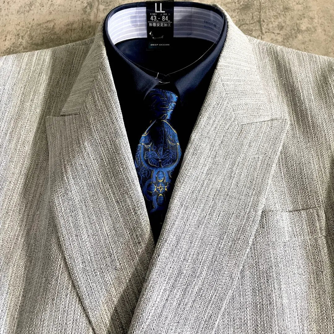 Supremely, finest marbled, white gray, VERSACE, double suit, XL