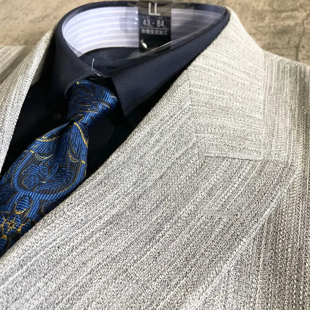 Supremely, finest marbled, white gray, VERSACE, double suit, XL