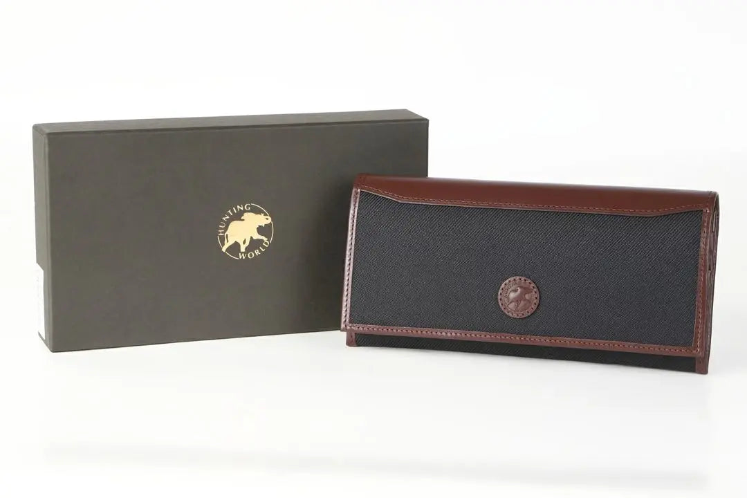 Brand new, unused, HUNTING WORLD bifold wallet, black and brown genuine