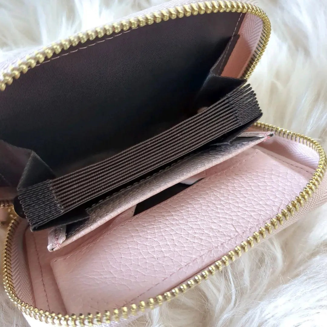 Wallet Mini Wallet Card Case Women's Genuine Leather Gift Pink Stylish