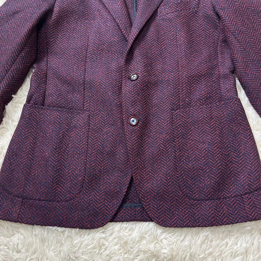 Tariatore luxury cashmere silk tailored jacket herringbone 50