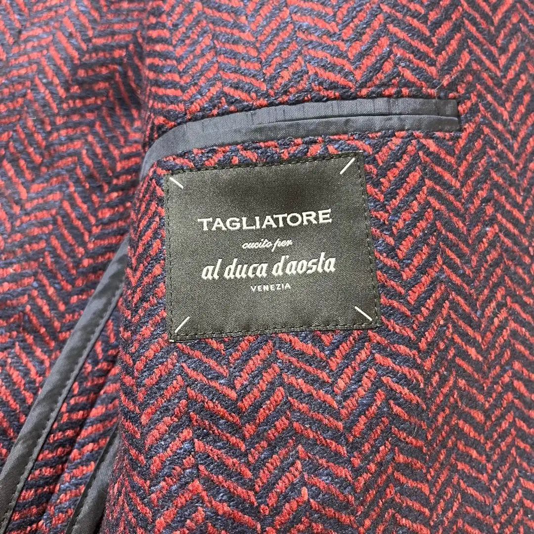 Tariatore luxury cashmere silk tailored jacket herringbone 50