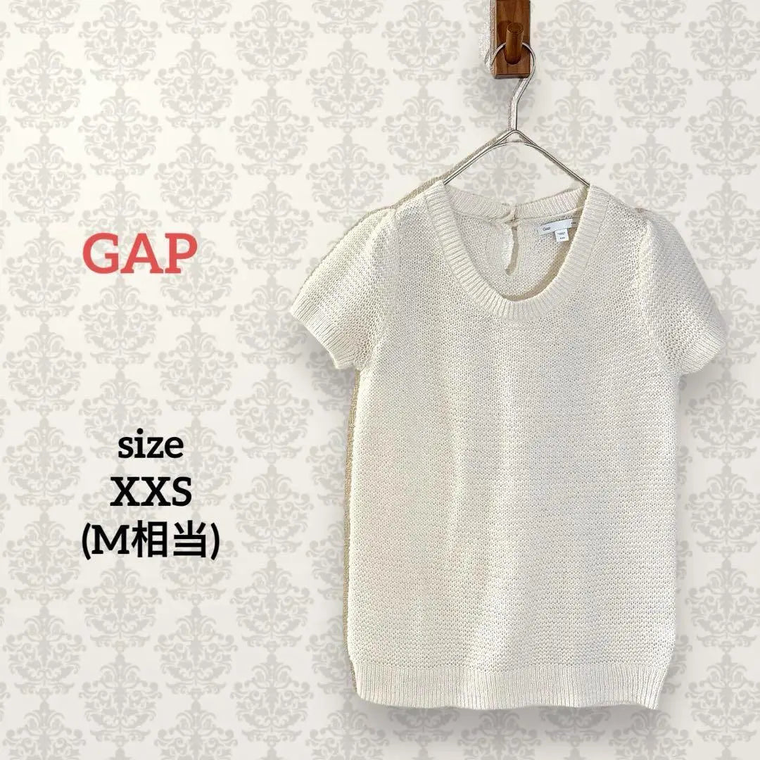 Gap [XXS] Jersey de punto calado de manga corta elástico femenino Y2K Stretch