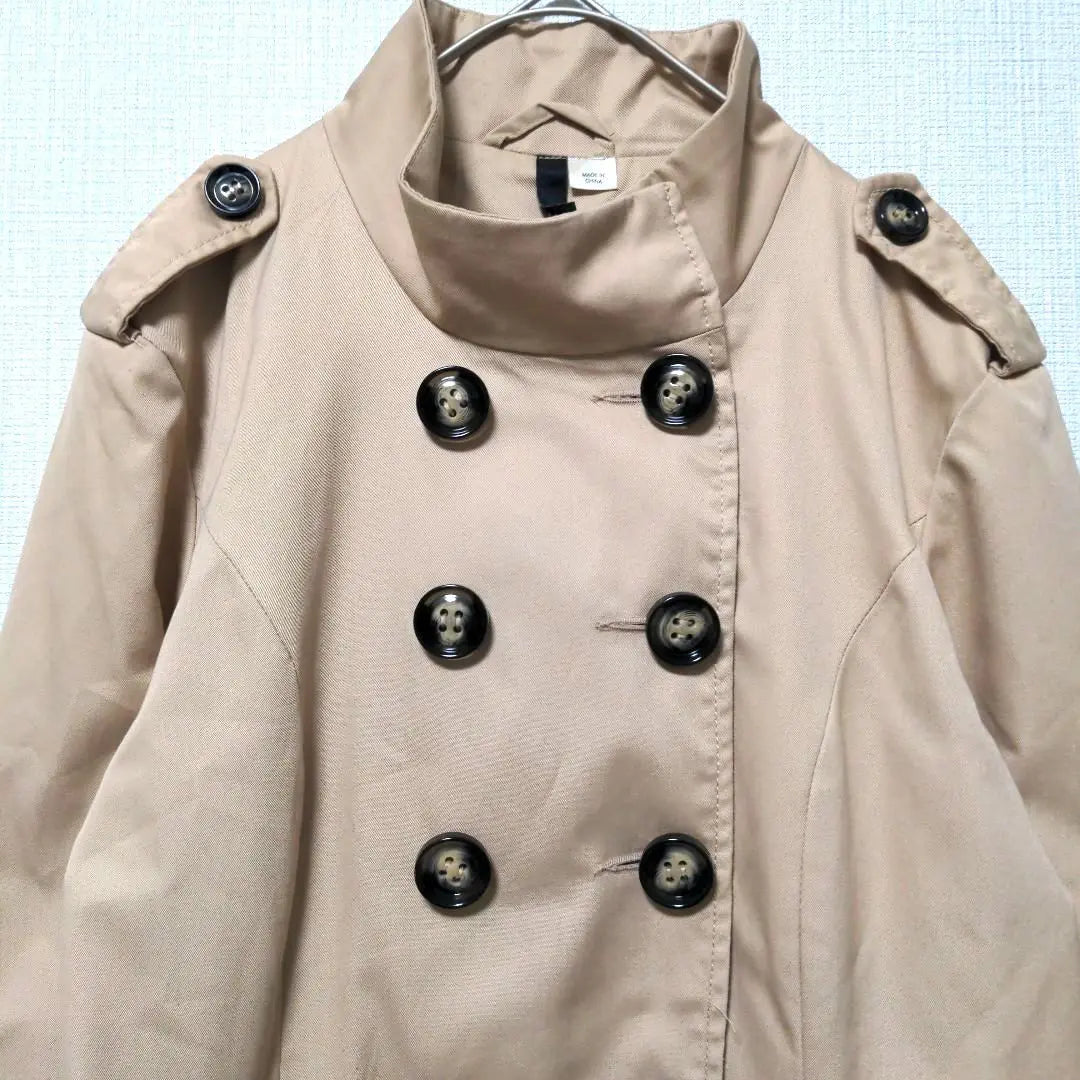 H&M Divided Trench Coat Double Breasted Beige 42