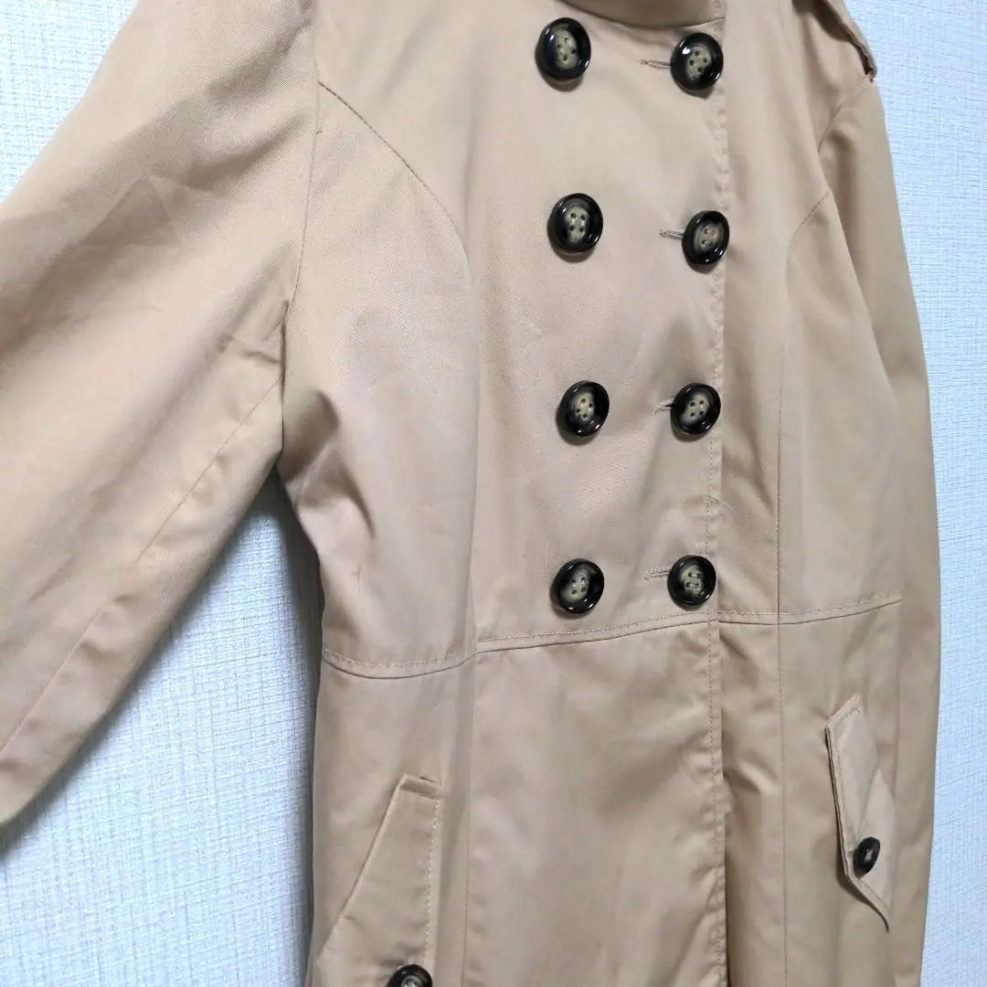 H&M Divided Trench Coat Double Breasted Beige 42