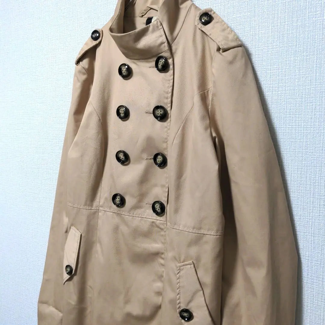 H&M Divided Trench Coat Double Breasted Beige 42