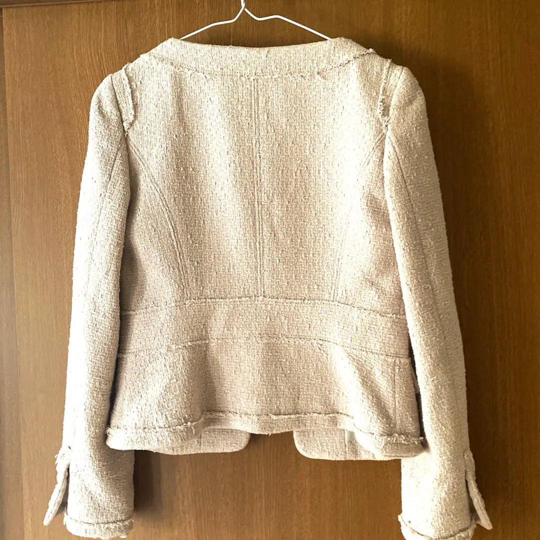 Body Dressing Tweed No Color Jacket Beige M | Body Dressing ツイード　ノーカラー　ジャケット　ベージュ　M