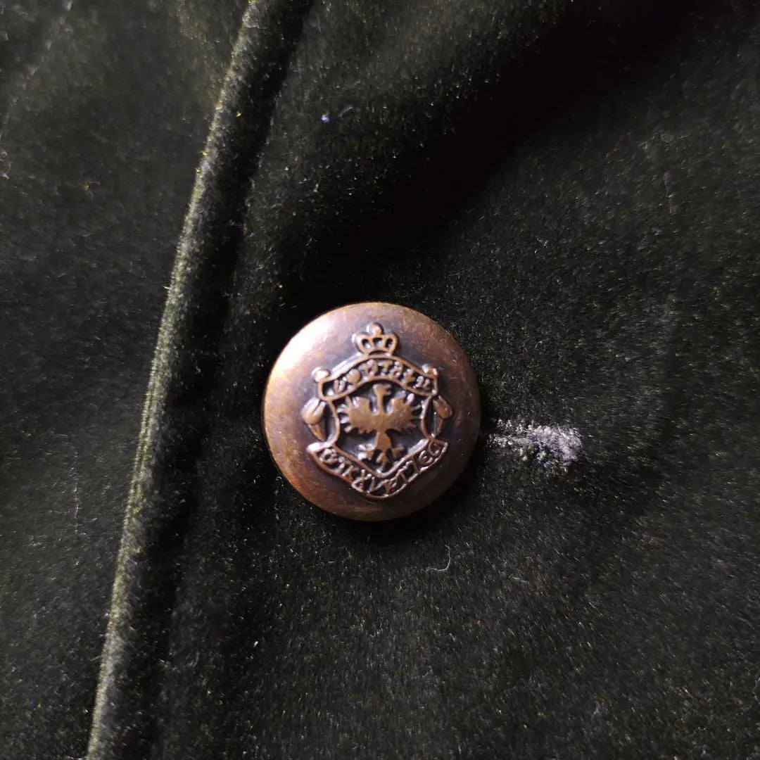 [Suggestion Tailored Jacket Velour Engraved Button Green M] | 【サジェッション　テーラードジャケット　ベロア　刻印ボタン　グリーン　M】