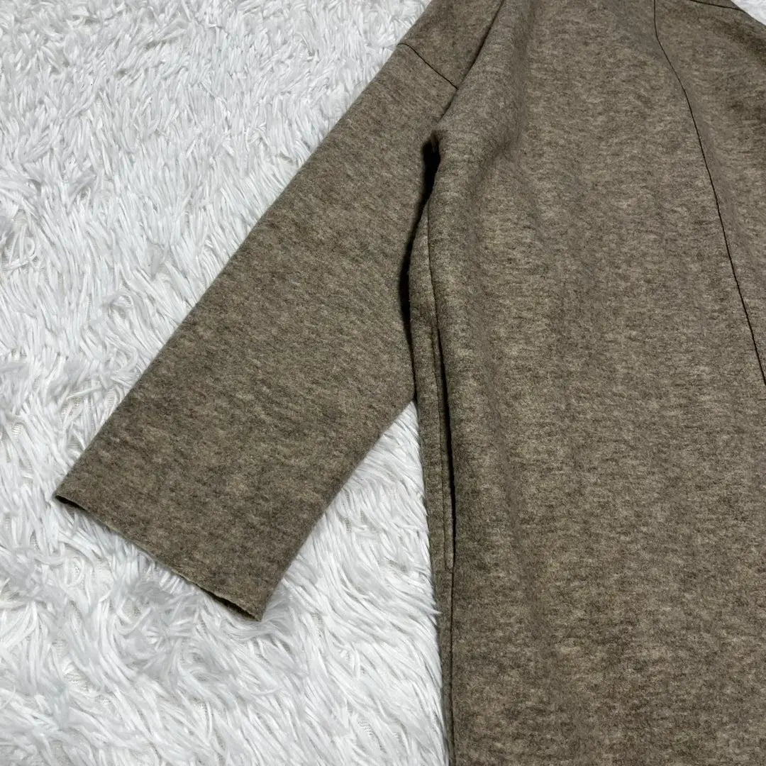 [Good condition] 23rd Ward Niju Sanku no collar coat Greige 38