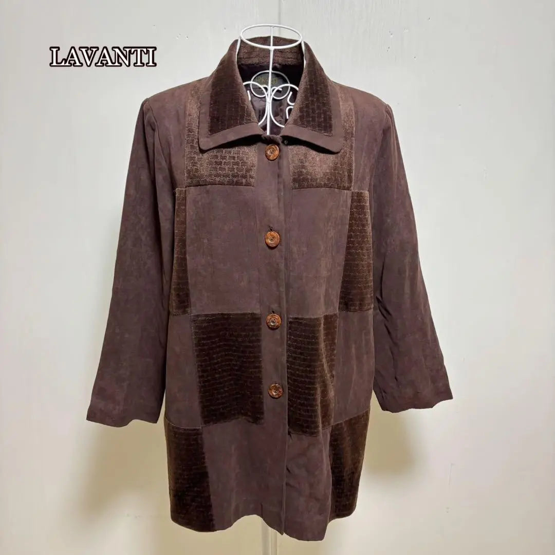 ⚫︎LAVANTI suede-like trench collar long coat (L) switched brown