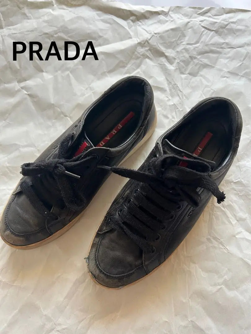 PRADA sport sneakers 36 black low cut