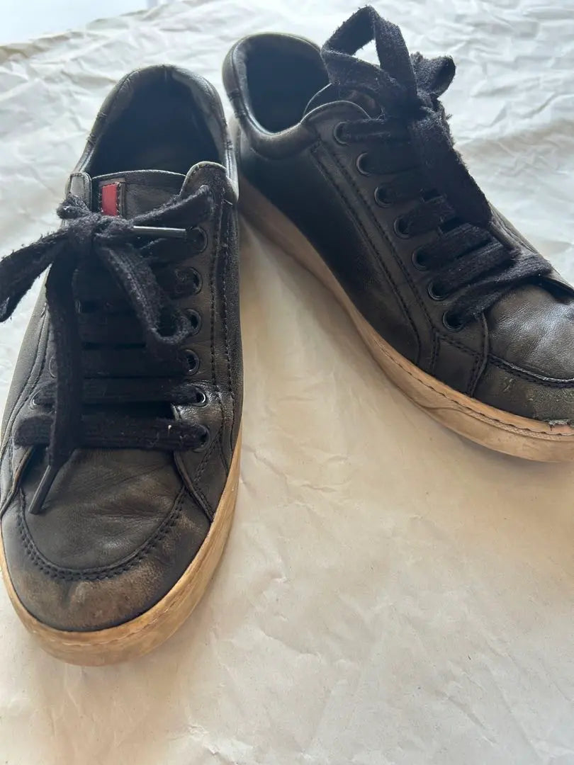 PRADA sport sneakers 36 black low cut