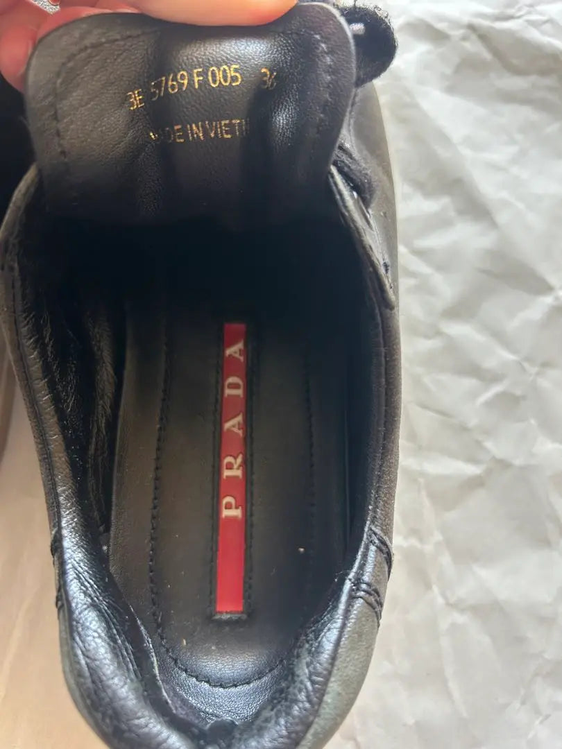 PRADA sport sneakers 36 black low cut