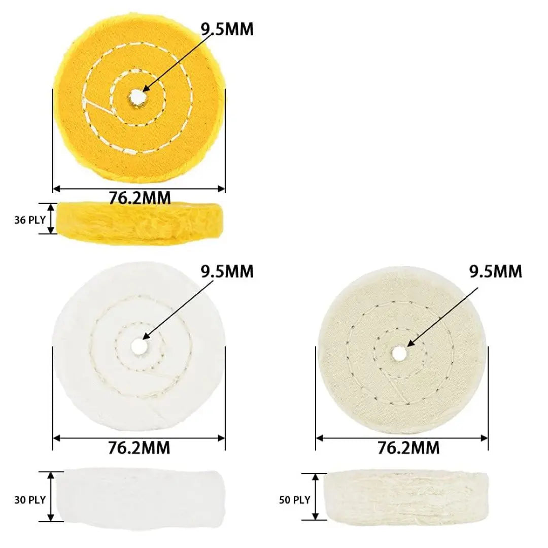 QZATACAEN 76mm 3 inch buff wheel for cotton cloth for electric drill