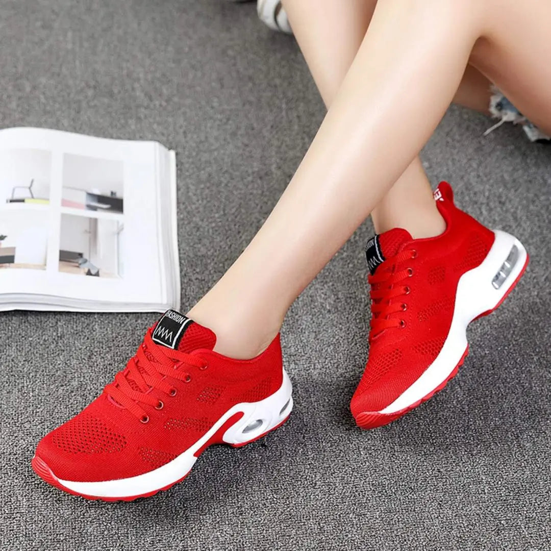 Sports shoes with air cushion, thick sole, beautiful legs, PU, sneakers, 24cm