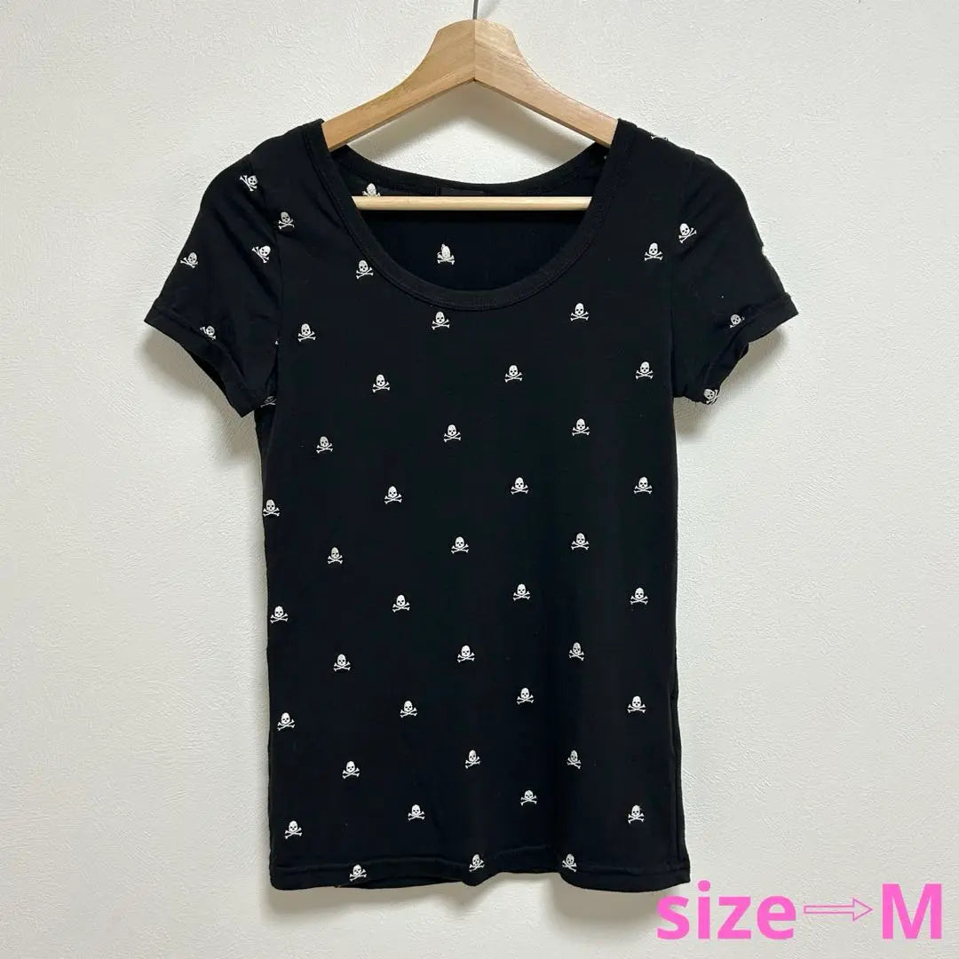 Women's Short Sleeve Tops T-Shirt Black Skull | レディース　半袖　トップス　Tシャツ　ブラック　ドクロ