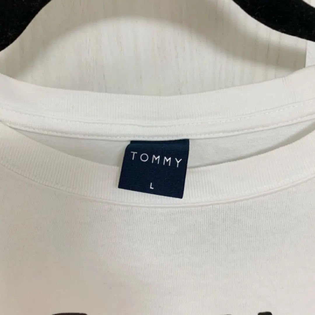 [TOMMY] Tommy Long T-shirt Men's L Long Sleeve Logo White