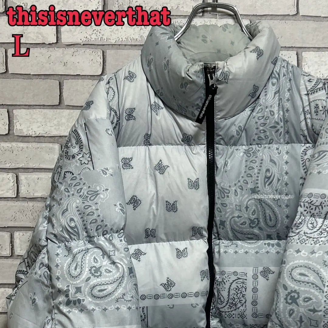 [Rare] thisisneverthat☆bandana pattern down jacket L gray