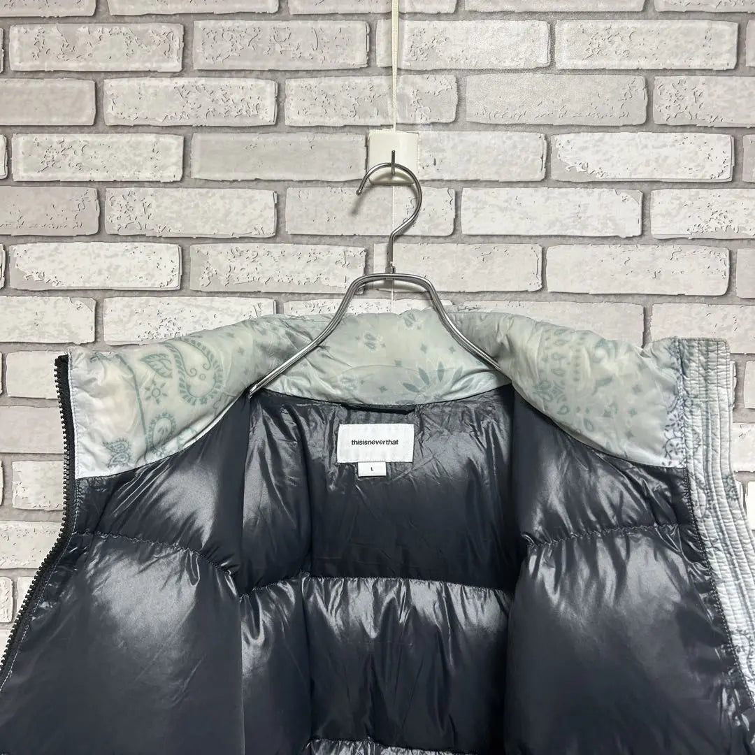 [Rare] thisisneverthat☆bandana pattern down jacket L gray