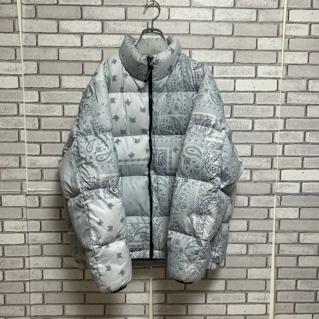 [Rare] thisisneverthat☆bandana pattern down jacket L gray