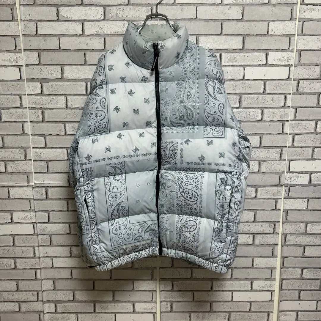 [Rare] thisisneverthat☆bandana pattern down jacket L gray