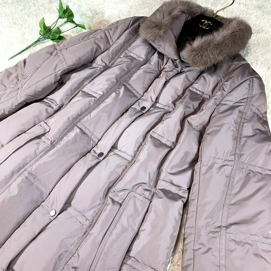 Very Good Condition SANYO Rabbit Fur Down Coat Jacket Fur