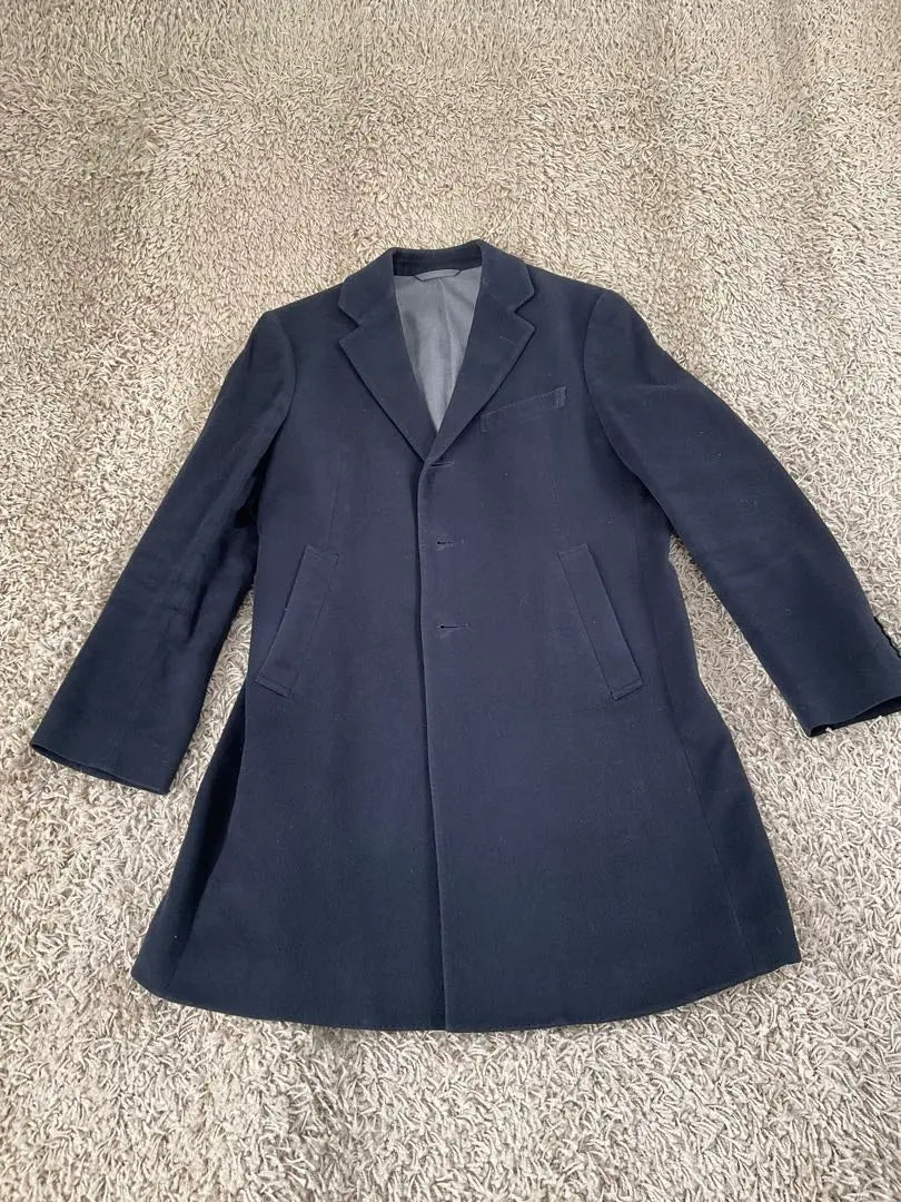 Navy wool coat Super 100's Wool size M