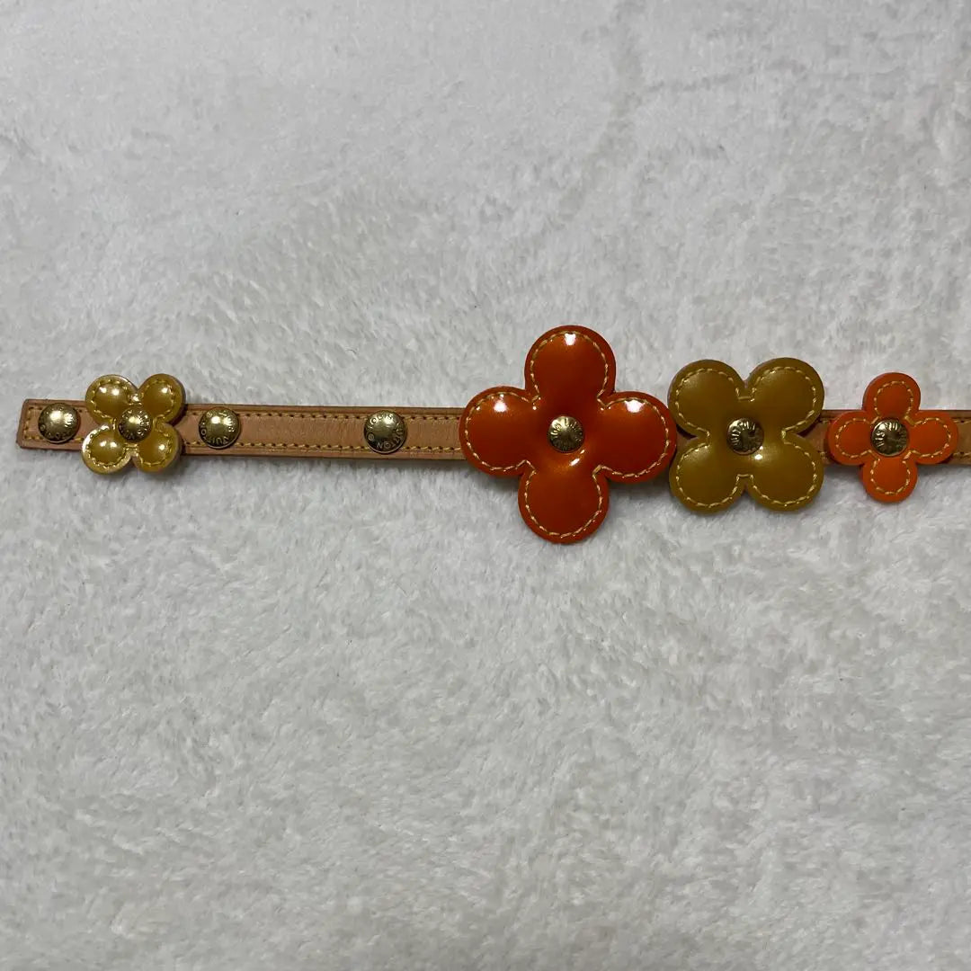 Louis Vuitton Belt Vernis Flower Lexington Orange Yellow