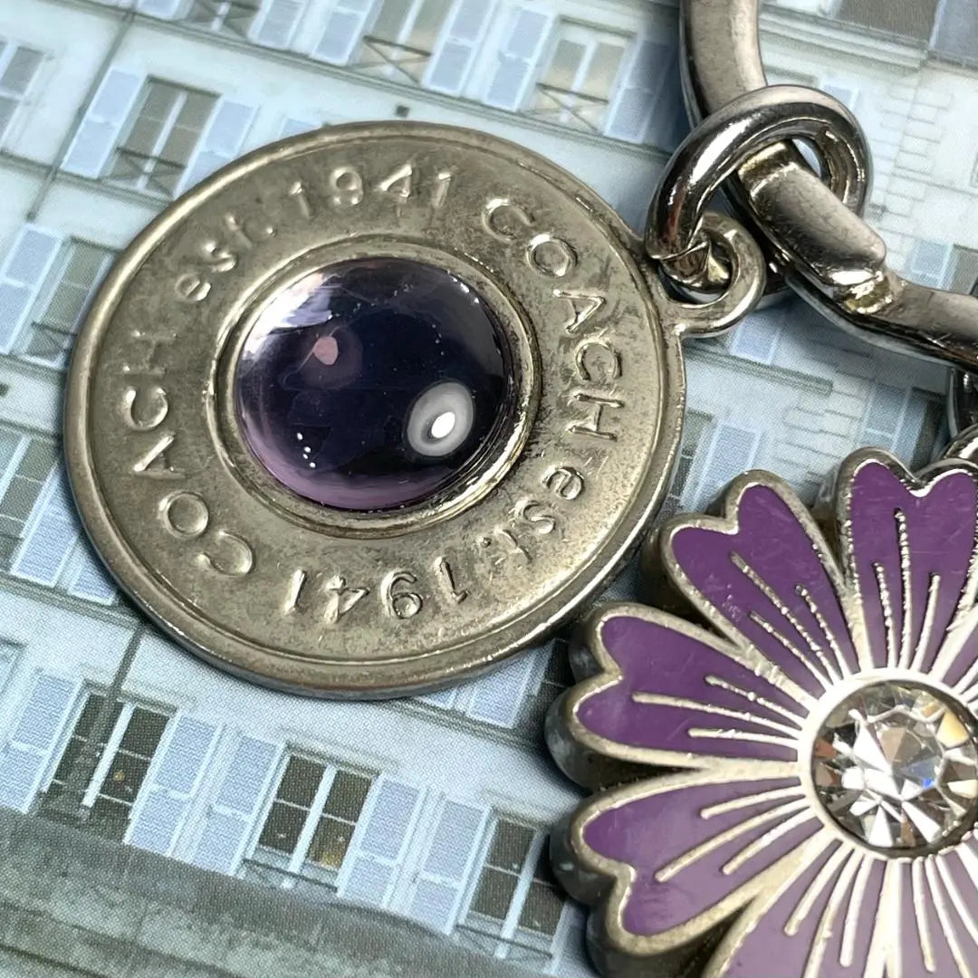 COACH Coach Flower Heart Circle Ring Keychain Charm | COACH コーチ お花 ハート サークル リング キーホルダー チャーム