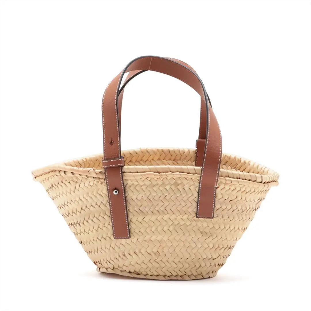 Loewe Anagram Basket Small Raffia Leather Basket Bag Navy