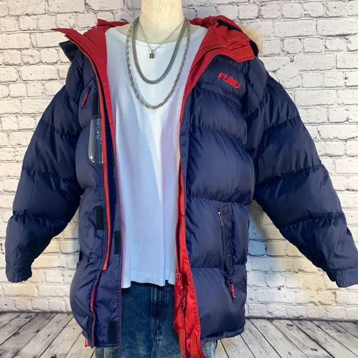 Chaqueta de plumón FUBU Hubu Geki Rare River Sipell 90S Delogogo | FUBU フブ 激レア リバーシブルダウンジャケット 90s デカロゴ