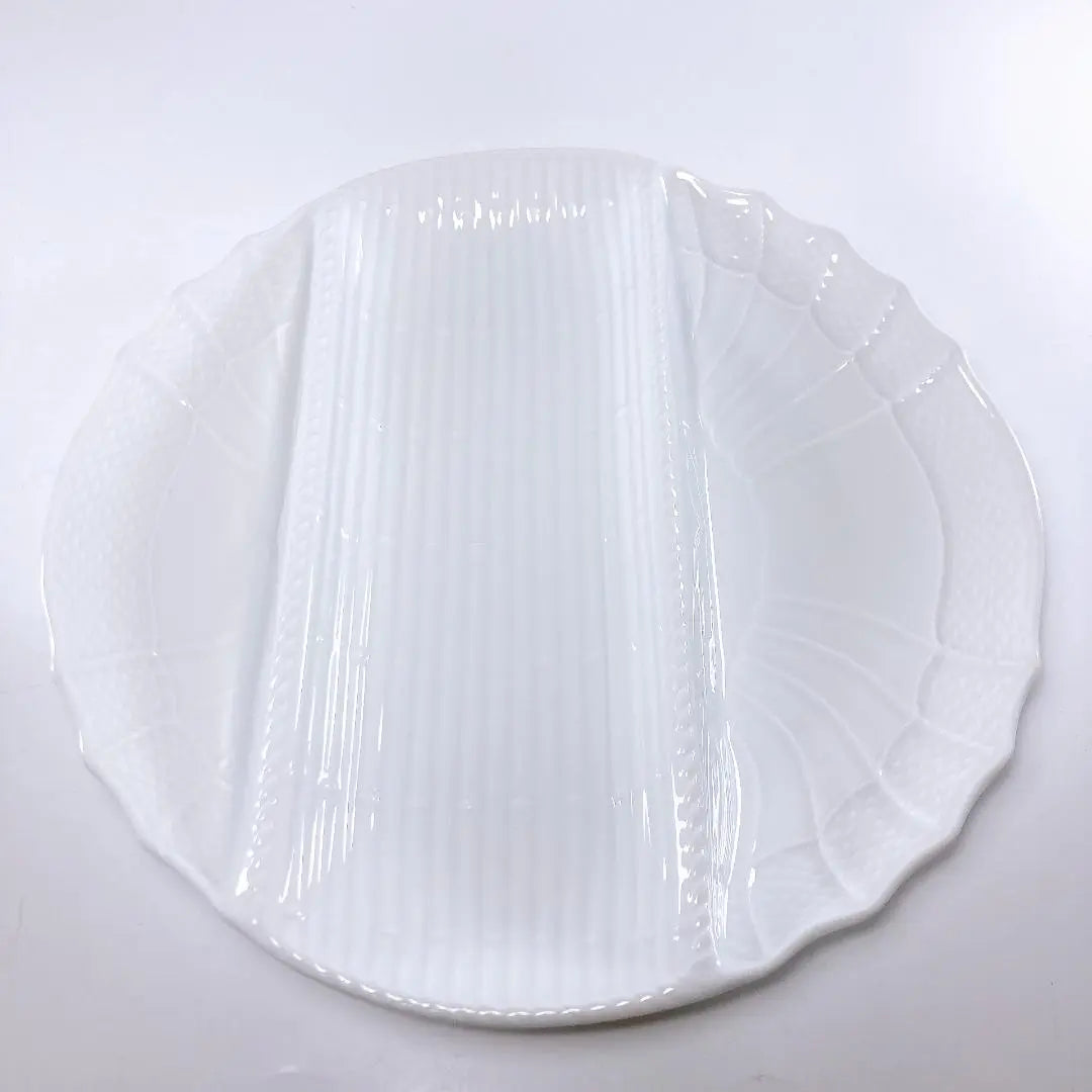 [Rare] Richard Ginori Vecchio White Asparagus Plate (diameter 16cm)