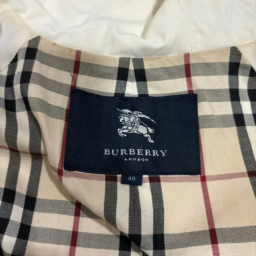 Burberry London Hooded Coat Nova Check Long Coat Size 40