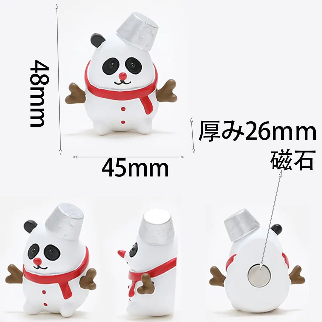 Adorno navideño con imán para refrigerador, decoración de panda, linda mini mesa de resina