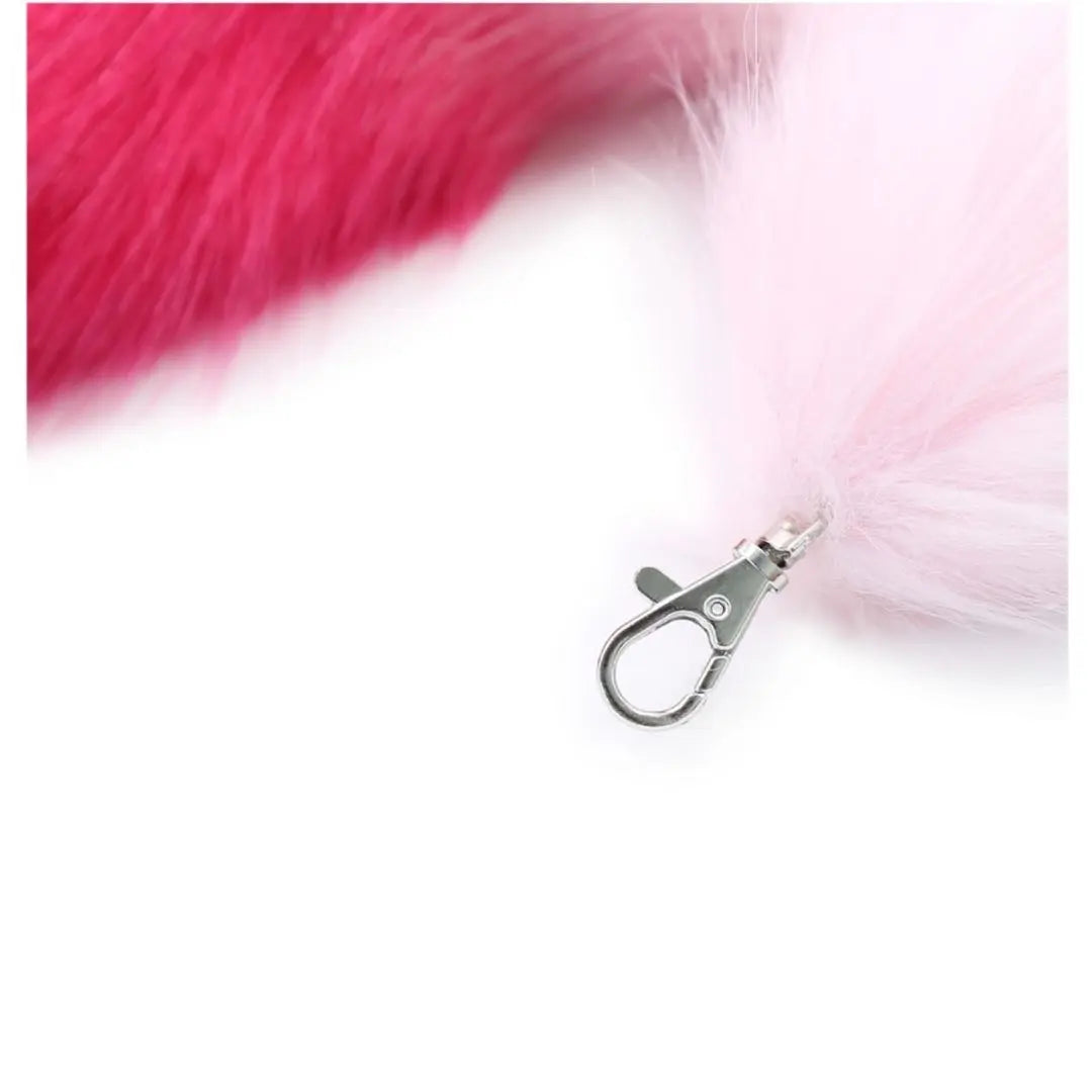 Tail Charm Key Folder Gray Strap Fur Cute