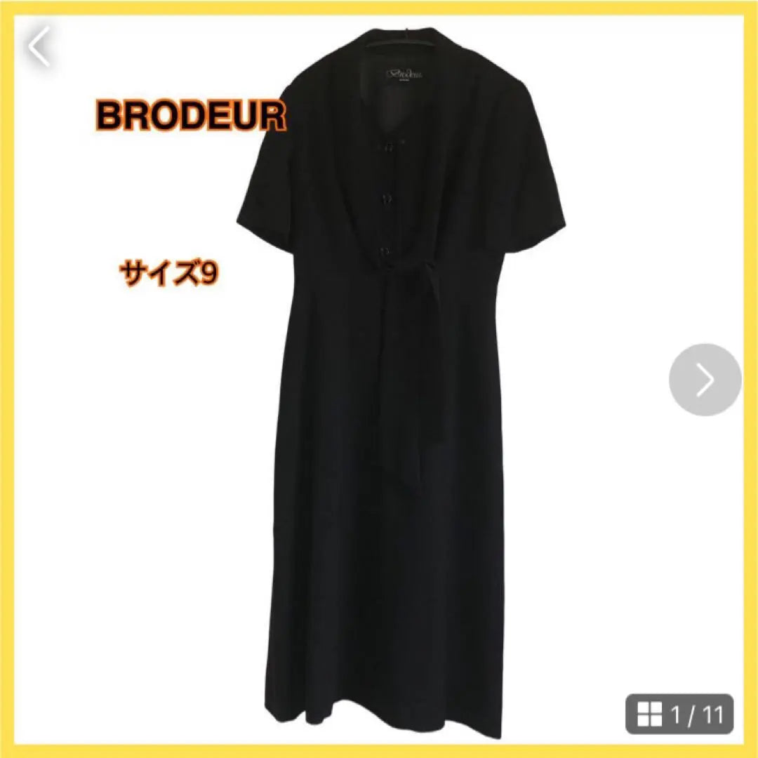 BRODEUR Brodor Black Formal One Piece Size 9 | BRODEUR ブロドール　黒色　フォーマルワンピース サイズ9