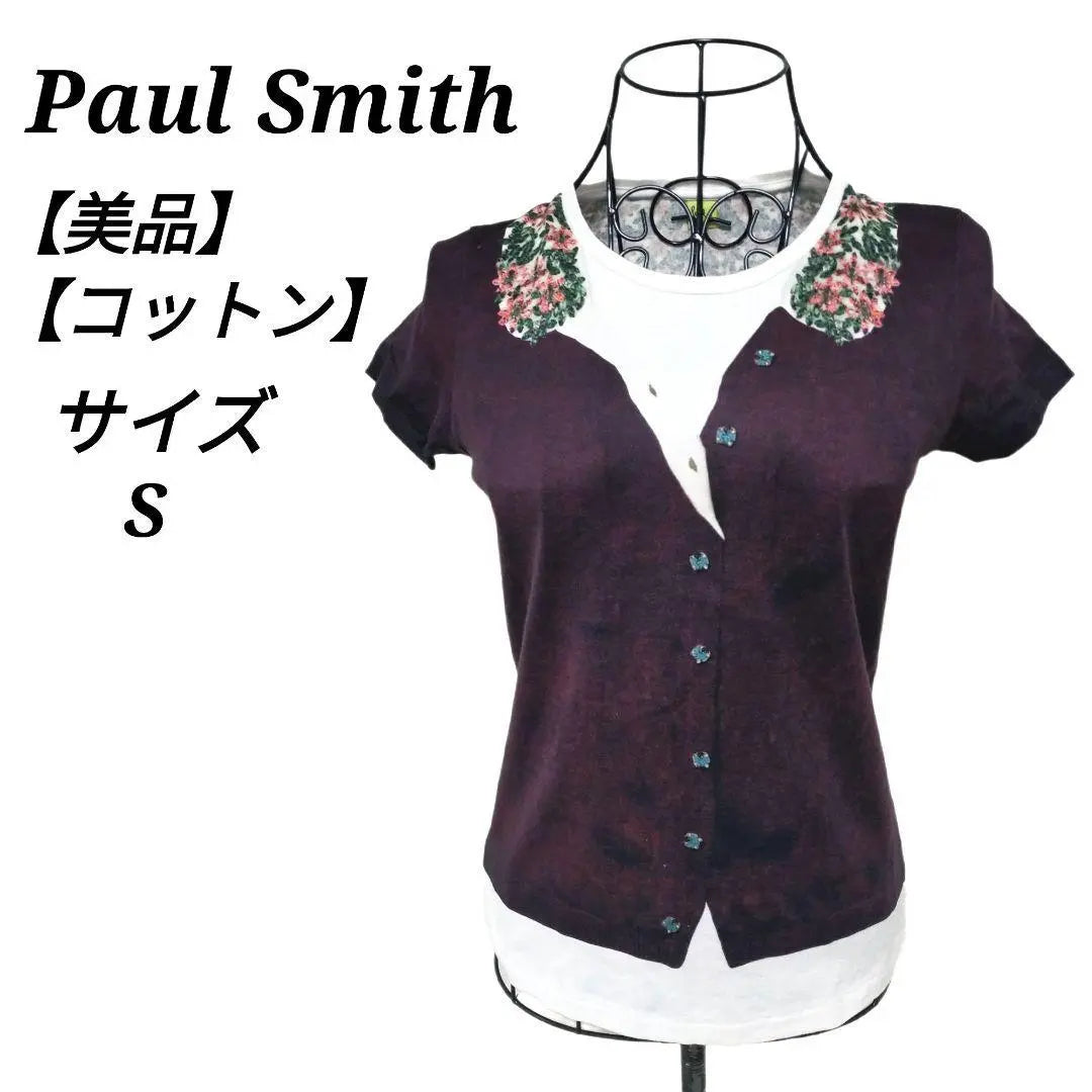 Paul Smith Camiseta de manga corta con cuello redondo Beauty Character Patrón blanco en adelante Kashiyama S | ポールスミス 美品 クルーネック半袖Tシャツ 花柄 オンワード樫山 S