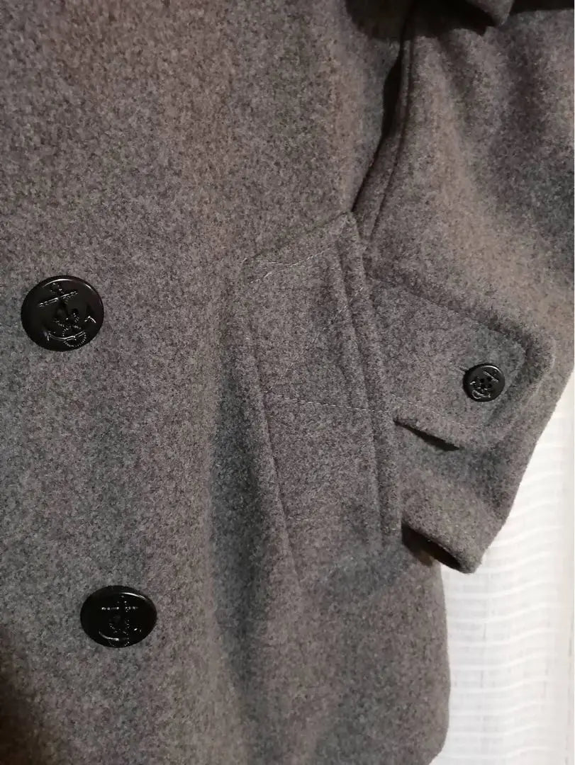 Gray Wool Double Brest Peacort M size