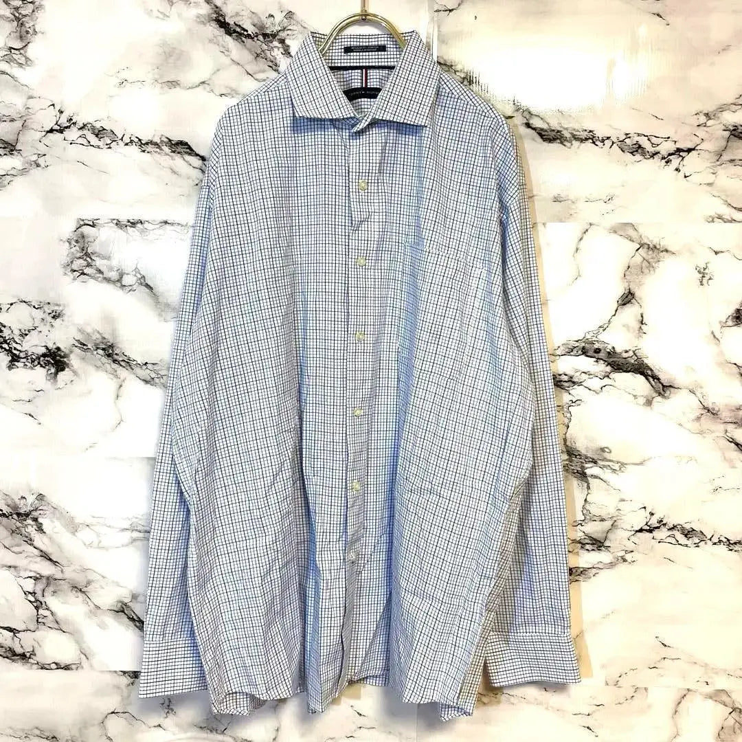 [Tommy Hilfiger] Camisa de cuadros azul claro (F) con estilo ❤︎