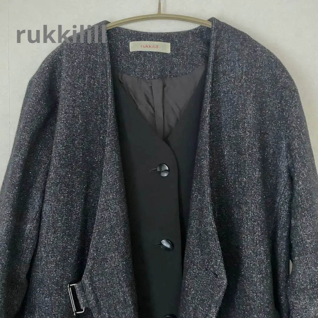 Lucriril Rukkilill No Color Wool Coat Free Size | ルッキリル　rukkilill ノーカラー ウールコート フリーサイズ