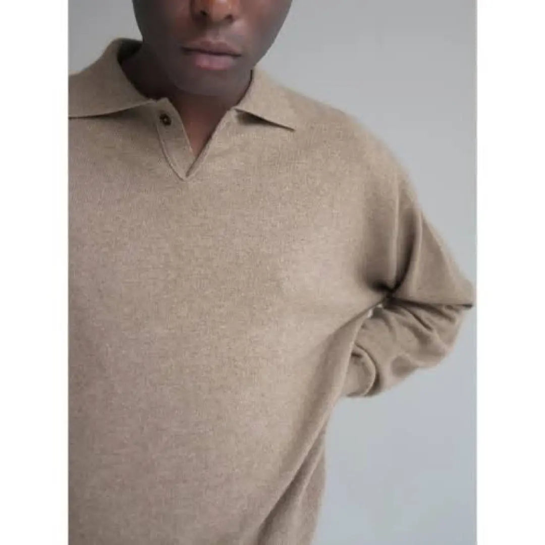 AURALEE BABY CASHMERE KNIT POLO Limited Cashmere