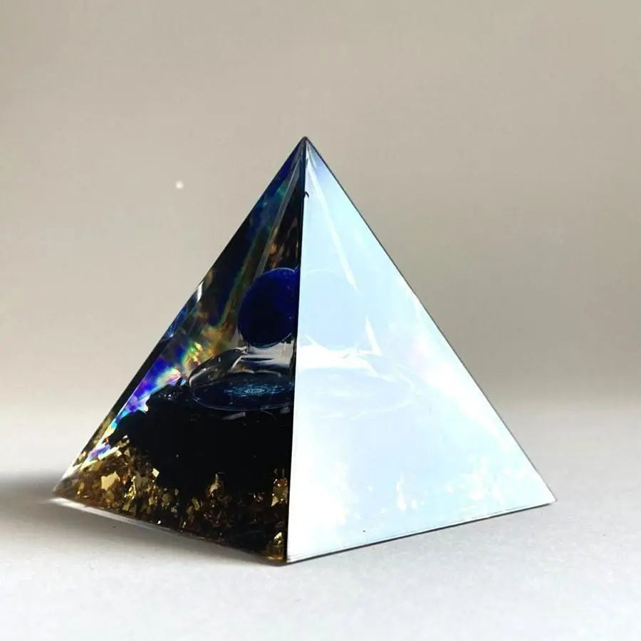 Orgonite Pyramid type Lapis lazuli Black Stone G054 E | オルゴナイト ピラミッド型 ラピスラズリ 黒曜石 G054 E