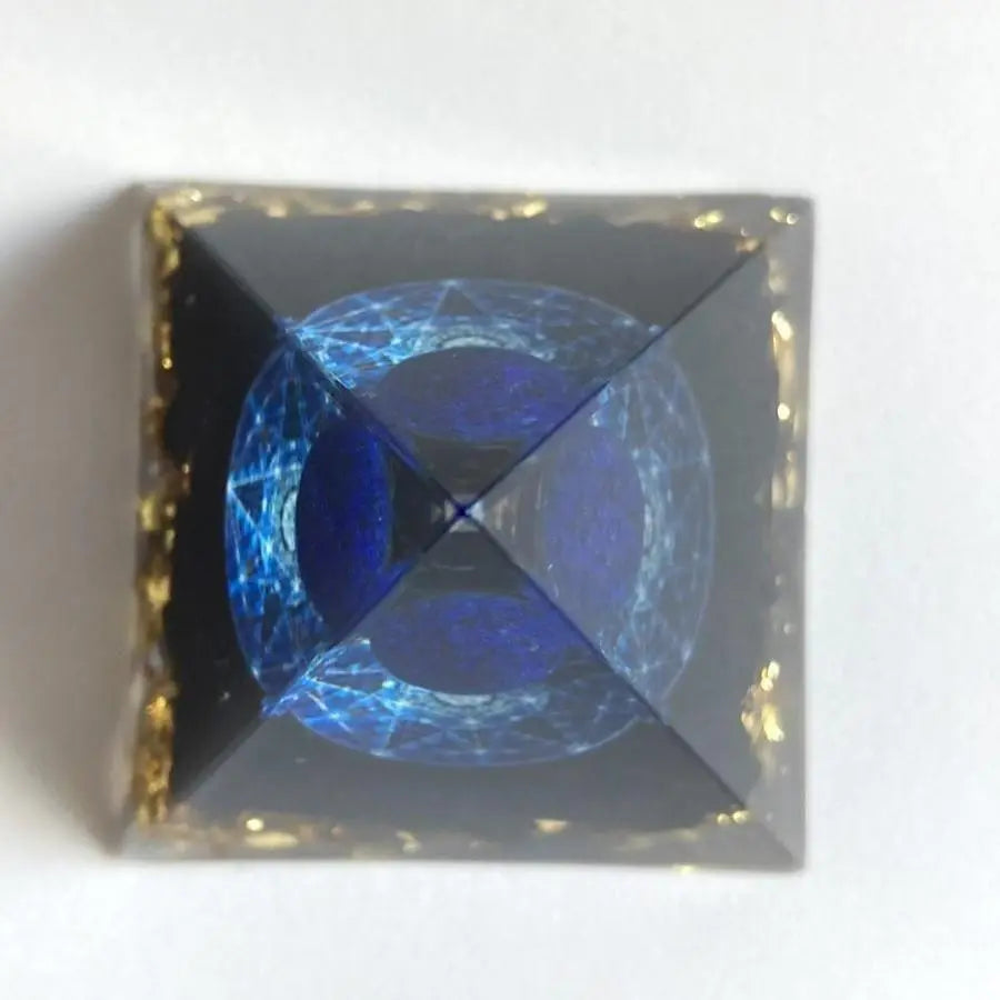 Orgonite Pyramid type Lapis lazuli Black Stone G054 E | オルゴナイト ピラミッド型 ラピスラズリ 黒曜石 G054 E