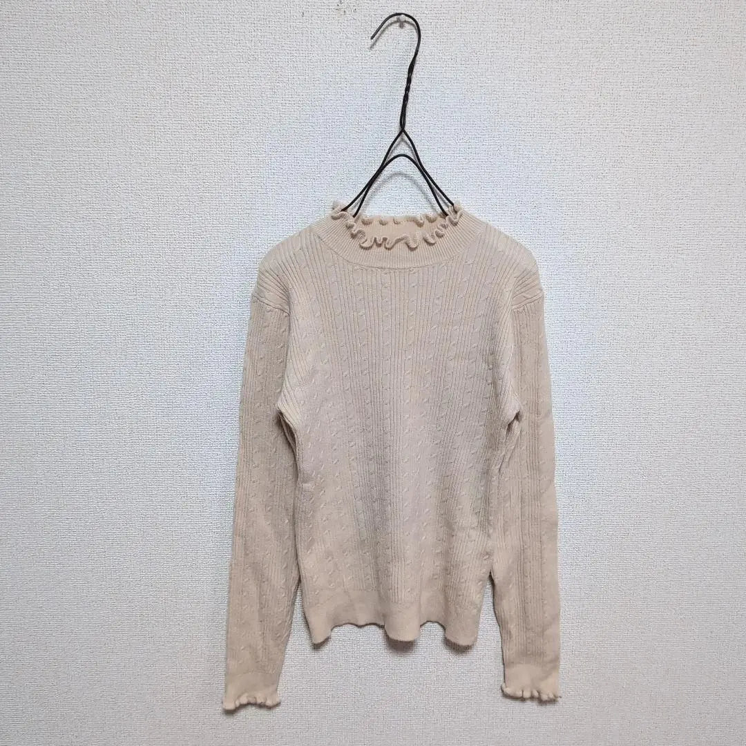 [Retro Girl] RETRO GIRL High-neck rib knit Beige 8216