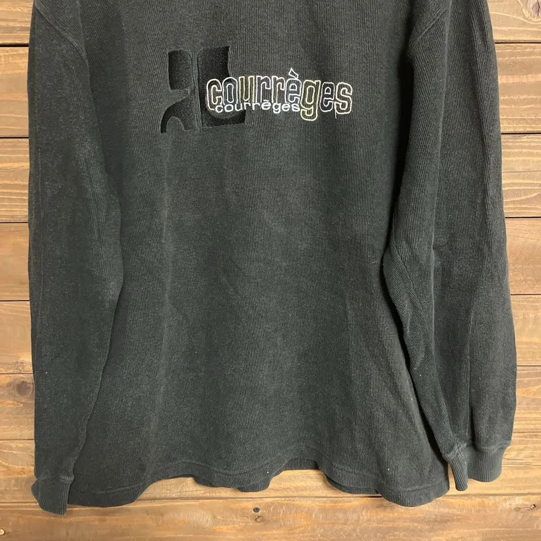 ♦︎【Curreges】Sudadera con logo negro de Courreges L