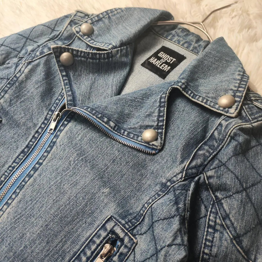 [Ghost of Harem Denim Jacket Riders Double Blue F]